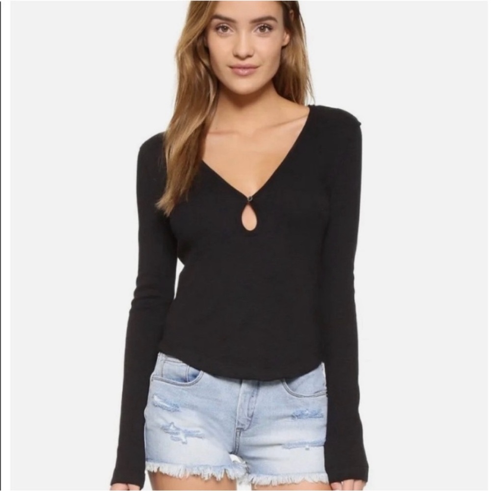 FP We the Free Tate Keyhole Long Sleeve Layering Top